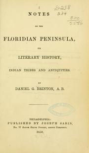 Cover of: Notes on the Floridian Peninsula by Daniel Garrison Brinton