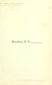 Cover of: Marathon, N. Y., and vicinity.