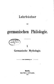 Cover of: Germanische Mythologie by Elard Hugo Meyer