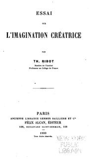 Cover of: Essai sur l'imagination créatrice.