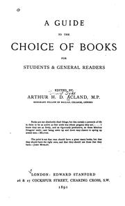 Cover of: A guide to the choice of books for students & general readers