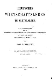 Cover of: Deutsches wirtschaftsleben im mittelalter. by Karl Lamprecht