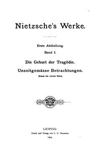 Cover of: Nietzsche's Werke. by Friedrich Nietzsche