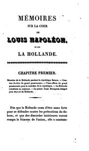 Cover of: Mémoires sur la cour de Louis Napoléon et sur la Hollande. by Athanase Garnier