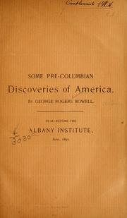 Cover of: Some pre-Columbian discoveries of America.