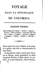 Cover of: Voyage dans la République de Colombia, en 1823
