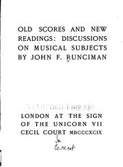 Old scores and new readings by John F. Runciman