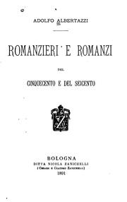 Cover of: Romanzieri e romanzi del cinquecento e del seicento.