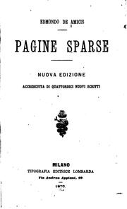 Cover of: Pagine sparse. by Edmondo De Amicis