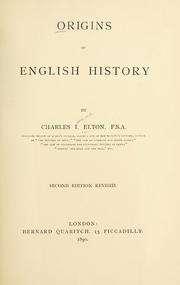 Cover of: Origins of English history. by Charles Isaac Elton, Charles Isaac Elton