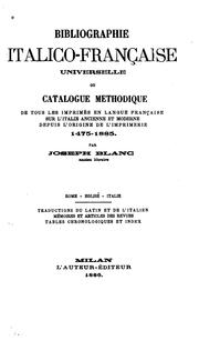 Cover of: Bibliographie italico-française universelle by Joseph Blanc