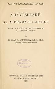 Cover of: Shakespeare as a dramatic artist: with an account of his reputation at various periods