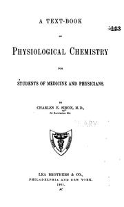 Cover of: A text-book of physiological chemistry for students of medicine and physicians