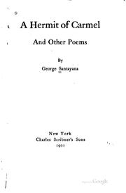 Cover of: A hermit of Carmel, and other poems by George Santayana