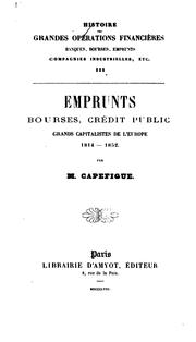 Cover of: Histoire des grandes opérations financières by Jean Baptiste Honoré Raymond Capefigue