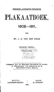 Cover of: Nederlandsch-Indisch plakaatboek, 1602-1811