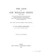 Cover of: The life of Sir William Petty, 1623-1687: chiefly derived from private documents hitherto unpublished.