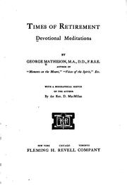 Cover of: Times of retirement by Matheson, George