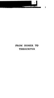 Cover of: From Homer to Theocritus | Edward Capps