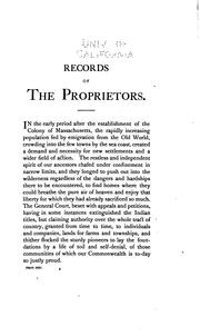 Records of the Proprietors of Worcester, Massachusetts by Worcester (Mass.). Proprietors.