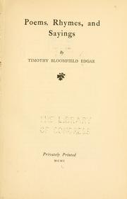 cover of Poems, rhymes, and sayings