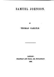 Cover of: Samuel Johnson. by Thomas Carlyle