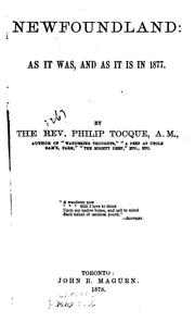 Cover of: Newfoundland: as it was, and as it is in 1877.