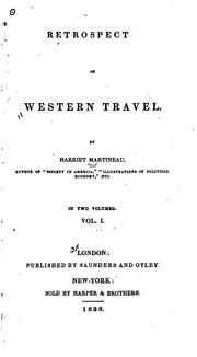 Cover of: Retrospect of western travel. by Harriet Martineau, Harriet Martineau