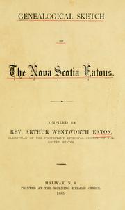 Cover of: Genealogical sketch of the Nova Scotia Eatons