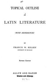 Cover of: Topical outline of Latin literature: with references
