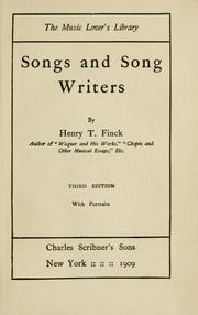 Cover of: Songs and song writers