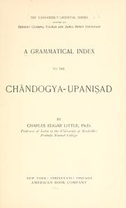 A grammatical index to the Chāndogya-upanisad by Little, Charles E.