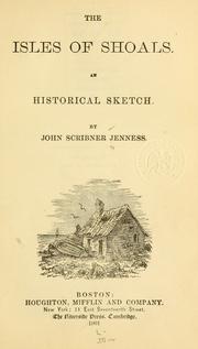 Cover of: The Isles of Shoals. by John Scribner Jenness, John Scribner Jenness