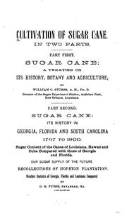 Cover of: Cultivation of sugar cane 