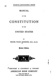 Cover of: Manual of the Constitution of the United States