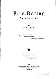 Cover of: Fire-rating as a science by A. F. Dean