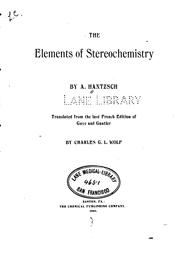 Cover of: The elements of stereochemistry