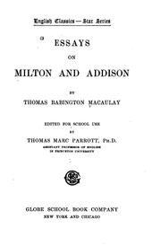 Essays on Milton and Addison by Thomas Babington Macaulay
