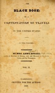 Cover of: The black book: or, A continuation of travels in the United States ...