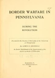 Cover of: Border warfare in Pennsylvania during the revolution. by Lewis Slifer Shimmell