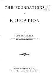 Cover of: The foundations of education