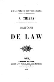 Cover of: Histoire de Law.