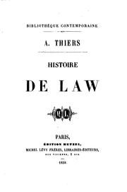 Cover of: Histoire de Law. by Adolphe Thiers