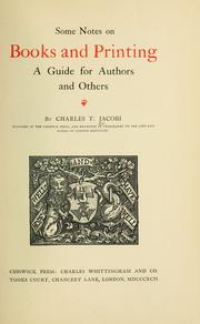 On the making and issuing of books by Charles Thomas Jacobi