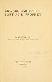 Cover of: Edward Carpenter: poet and prophet