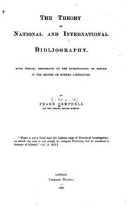 The theory of national and international bibliography by Francis Bunbury Fitzgerald Campbell