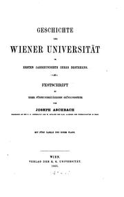 Cover of: Geschichte der Wiener Universität ... by Aschbach, Joseph Ritter von