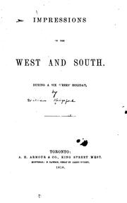 Cover of: Impressions of the West and South during a six weeks' holiday.