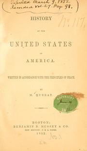 Cover of: History of the United States of America. by Murray, M.