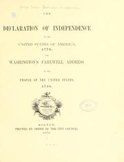 Cover of: The Declaration of independence of the United States of America, 1776 by United States